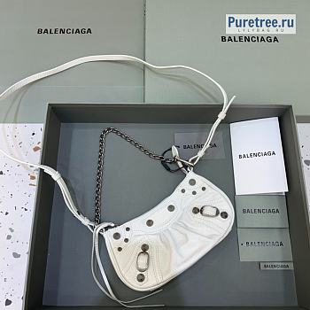 BALENCIAGA | Le Cagole Mini Purse With Chain In White - 20 x 11 x 4cm