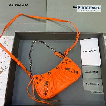 BALENCIAGA | Le Cagole Mini Purse With Chain In Orange - 20 x 11 x 4cm