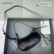 BALENCIAGA | Le Cagole Mini Purse Crocodile Embossed With Chain And Rhinestones In Black - 20 x 11 x 4cm - 4