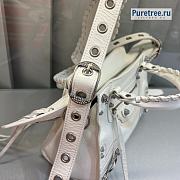 BALENCIAGA | Neo Cagole XS Handbag With Rhinestones In White - 26 x 10 x 17cm - 2