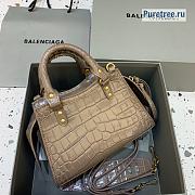 BALENCIAGA | Neo Classic Mini Handbag Crocodile Embossed In Brown - 22 x 9 x 14.5cm - 4