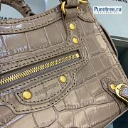 BALENCIAGA | Neo Classic Mini Handbag Crocodile Embossed In Brown - 22 x 9 x 14.5cm - 5
