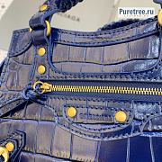 BALENCIAGA | Neo Classic Mini Handbag Crocodile Embossed In Navy Blue - 22 x 9 x 14.5cm - 2