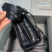 BALENCIAGA | Neo Classic Mini Handbag Crocodile Embossed All Black - 22 x 9 x 14.5cm - 4