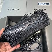 BALENCIAGA | Neo Classic Mini Handbag Crocodile Embossed Silver Hardware In Black - 22 x 9 x 14.5cm - 6