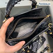 BALENCIAGA | Neo Classic Mini Handbag Crocodile Embossed Gold Hardware In Black - 22 x 9 x 14.5cm - 2