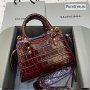 BALENCIAGA | Neo Classic Mini Handbag Crocodile Embossed In Red - 22 x 9 x 14.5cm - 6