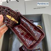 BALENCIAGA | Neo Classic Mini Handbag Crocodile Embossed In Red - 22 x 9 x 14.5cm - 3
