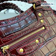 BALENCIAGA | Neo Classic Mini Handbag Crocodile Embossed In Red - 22 x 9 x 14.5cm - 2