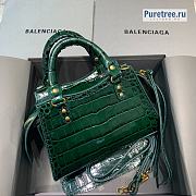 BALENCIAGA | Neo Classic Mini Handbag Crocodile Embossed In Green - 22 x 9 x 14.5cm - 4