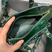 BALENCIAGA | Neo Classic Mini Handbag Crocodile Embossed In Green - 22 x 9 x 14.5cm - 6