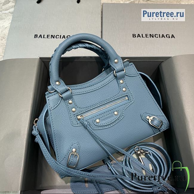 BALENCIAGA | Neo Classic Mini Handbag In Blue - 22 x 9 x 14.5cm - 1