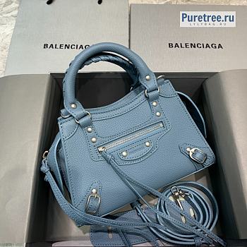 BALENCIAGA | Neo Classic Mini Handbag In Blue - 22 x 9 x 14.5cm