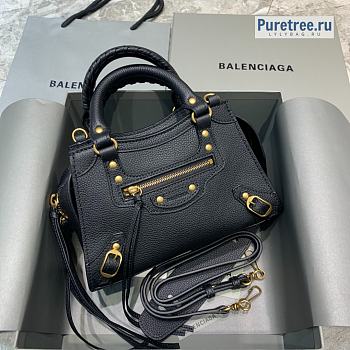 BALENCIAGA | Neo Classic Mini Handbag Gold Hardware In Black - 22 x 9 x 14.5cm