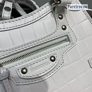 BALENCIAGA | Neo Classic Mini Handbag Crocodile Embossed In White - 22 x 9 x 14.5cm - 6