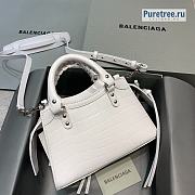 BALENCIAGA | Neo Classic Mini Handbag Crocodile Embossed In White - 22 x 9 x 14.5cm - 2
