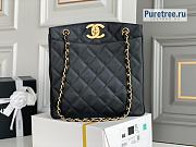 CHANEL | Tote Bag Black Grained Calfskin - 28 x 9 x 30cm - 1