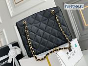 CHANEL | Tote Bag Black Grained Calfskin - 28 x 9 x 23cm - 3