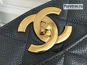 CHANEL | Tote Bag Black Grained Calfskin - 28 x 9 x 23cm - 5