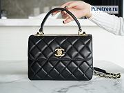 CHANEL | 22 Flap Bag With Top Handle Black Lambskin A92236 - 25cm - 1