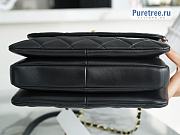 CHANEL | 22 Flap Bag With Top Handle Black Lambskin A92236 - 25cm - 4