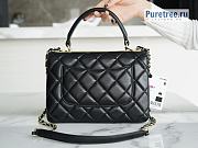 CHANEL | 22 Flap Bag With Top Handle Black Lambskin A92236 - 25cm - 2