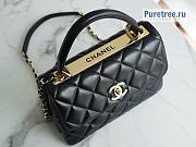 CHANEL | 22 Flap Bag With Top Handle Black Lambskin A92236 - 25cm - 6
