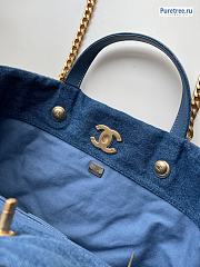 CHANEL | Maxi Shopping Bag Blue Printed Denim AS3128 - 43 x 51 x 3cm - 6