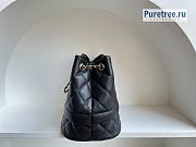 CHANEL |  Rolled Up Drawstring Bucket Bag Black Grained Calfskin - 20cm - 5