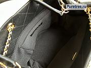 CHANEL |  Rolled Up Drawstring Bucket Bag Black Grained Calfskin - 20cm - 3