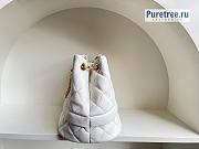 CHANEL |  Rolled Up Drawstring Bucket Bag White Grained Calfskin - 20cm - 5