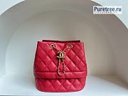 CHANEL |  Rolled Up Drawstring Bucket Bag Red Grained Calfskin - 20cm - 1