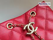 CHANEL |  Rolled Up Drawstring Bucket Bag Red Grained Calfskin - 20cm - 4