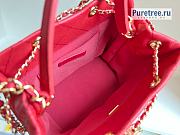 CHANEL |  Rolled Up Drawstring Bucket Bag Red Grained Calfskin - 20cm - 3