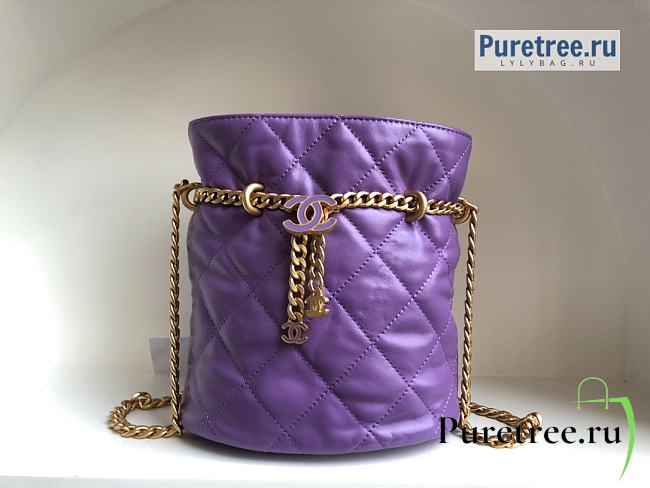 CHANEL | Bucket Bag Purple Lambskin AS3117 - 23 x 23 x 16cm - 1