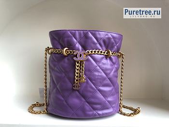 CHANEL | Bucket Bag Purple Lambskin AS3117 - 23 x 23 x 16cm