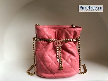 CHANEL | Bucket Bag Pink Lambskin AS3117 - 23 x 23 x 16cm