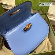 GUCCI | Bamboo 1947 Small Top Handle Bag ‎Blue Leather 675797 - 21 x 15 x 7cm - 6