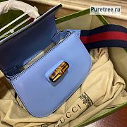 GUCCI | Bamboo 1947 Mini Top Handle Bag Blue Leather 686864 - 17 x 12 x 7.5cm - 2