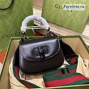 GUCCI | Bamboo 1947 Mini Top Handle Bag Black Leather 686864 - 17 x 12 x 7.5cm - 1