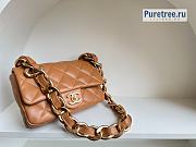 CHANEL | 22 Small Flap Bag Brown Lambskin AS3215 - 21 x 17 x 6cm - 5