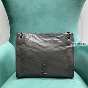 YSL | Niki Shopping Bag Gray Crinkled Vintage Leather - 33 x 27 x 11cm - 1