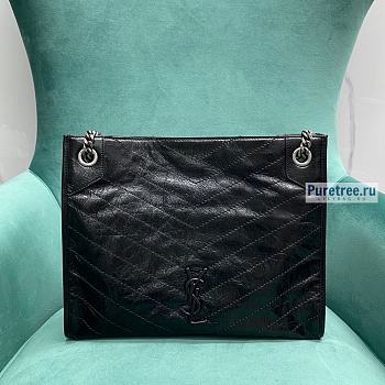 YSL | Niki Shopping Bag Black Crinkled Vintage Leather - 33 x 27 x 11cm