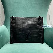 YSL | Niki Shopping Bag Black Crocodile Crinkled Vintage Leather 33x27x11 cm - 1