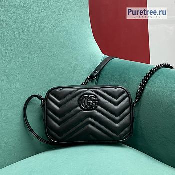 GUCCI | Marmont Small Shoulder Bag All Black 447632 - 18 x 6 x 12cm