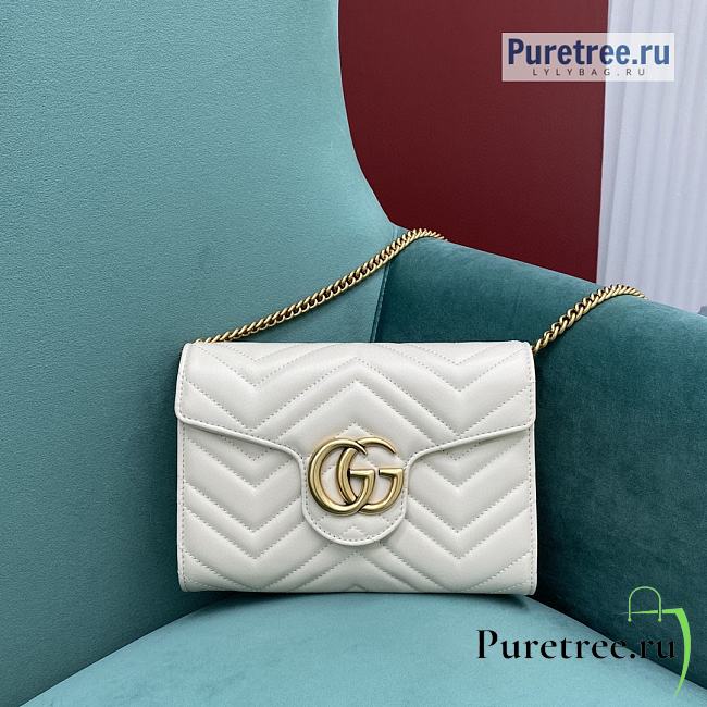 GUCCI | Marmont Matelassé Mini Bag White Leather - 20 x 14.5 x 3.5cm - 1