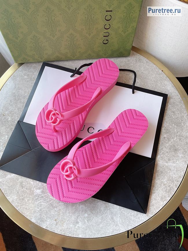 GUCCI | Chevron Thong Sandal Pink - 1