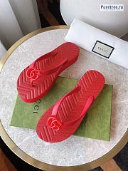 GUCCI | Chevron Thong Sandal Red - 6