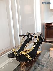 FENDI | First Fendace Black Leather High-heeled Sandals - 5