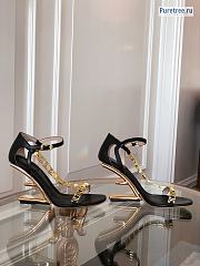 FENDI | First Fendace Black Leather High-heeled Sandals - 4